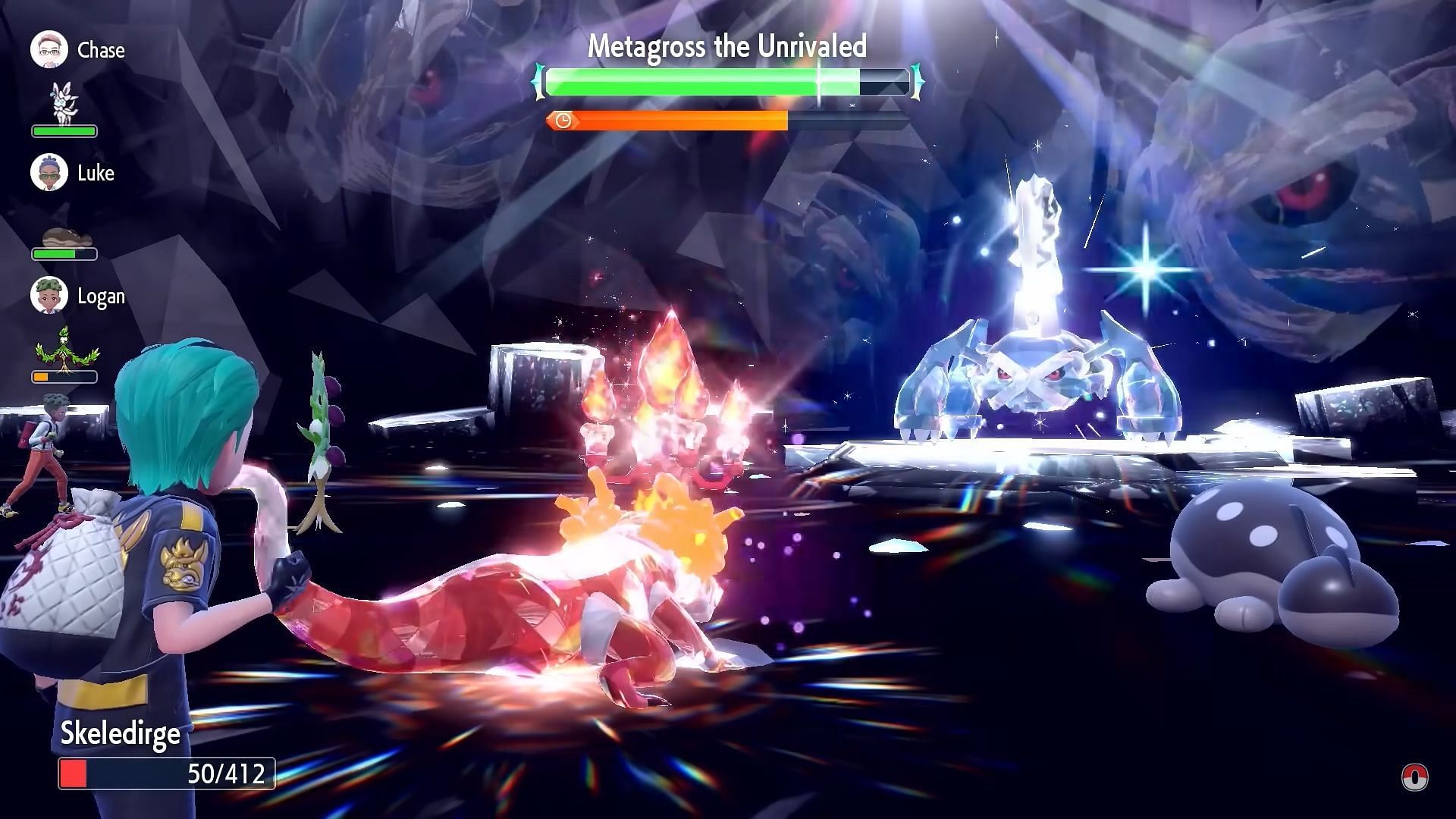 Skeledirge can solo Steel Metagross 7-star Tera Raid in Pokemon Scarlet and Violet (Image via TPC/Youtube@Osirus)